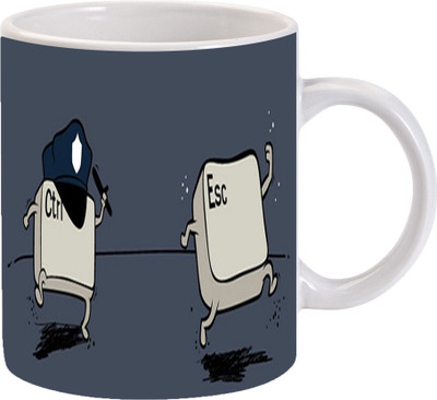 

Maison N Mode Ctrl Esc Coffee Ceramic Mug(330 ml), Multicolor