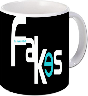 

Maison N Mode Fakes Coffee Ceramic Mug(330 ml), Multicolor