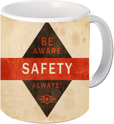 

Maison N Mode Be Aware Coffee Ceramic Mug(330 ml), Multicolor