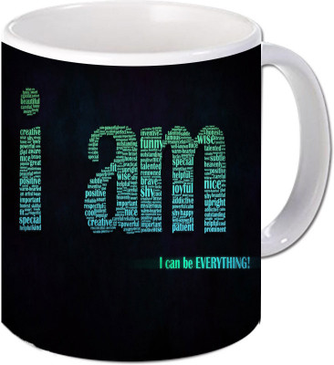 

Maison N Mode I Am I Can Coffee Ceramic Mug(330 ml), Multicolor