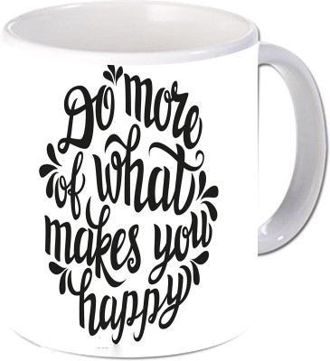 

Maison N Mode Do More Of What Coffee Ceramic Mug(330 ml), Multicolor