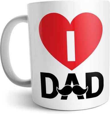 

ME&YOU Gifts On Father's Day For Father; I Love Dad (IDuplicate41) Printed Ceramic Mug(325 ml), Multicolor