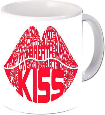 

Maison N Mode Kiss Coffee Ceramic Mug(330 ml), Multicolor