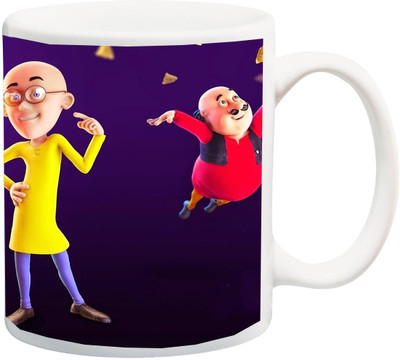 

Stylotrendz Motu Patlu Best gift for kids to make them drink milk Ceramic Mug(325 ml), White