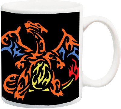 

Stylotrendz Charizard Pokemon Pattern Printed Coffee Ceramic Mug(325 ml), Multicolor