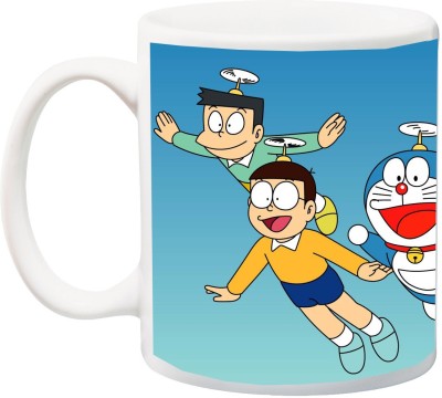 

Stylotrendz Doraemon Nobita Jiyan Suniyo Print Ceramic Mug(325 ml), White