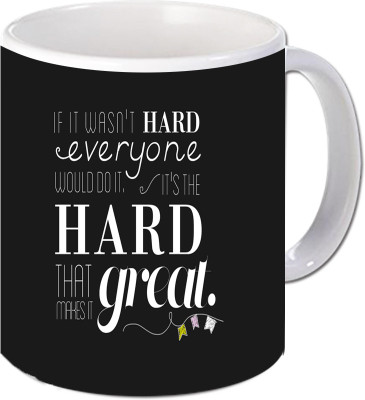

Maison N Mode Hard Everyone Coffee Ceramic Mug(330 ml), Multicolor