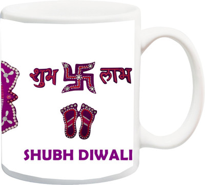 

Stylotrendz Shubh Laabh Happy Diwali gifting coffee Ceramic Mug(325 ml), White