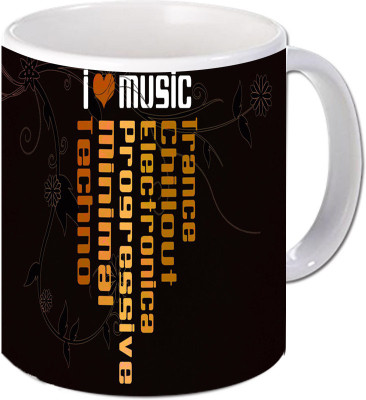 

Maison N Mode A Music Trance Coffee Ceramic Mug(330 ml), Multicolor