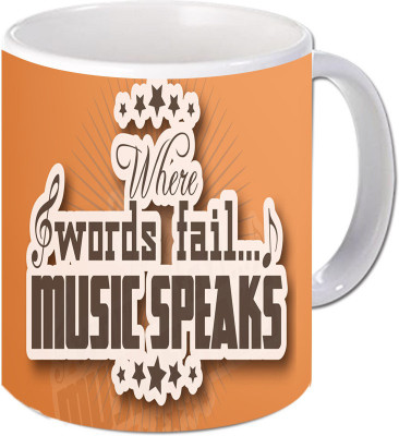 

Maison N Mode Where Words Fail Coffee Ceramic Mug(330 ml), Multicolor