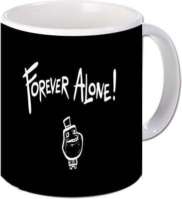 

Maison N Mode Forever Alone Coffee Ceramic Mug(330 ml), Multicolor