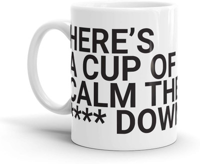 

Chaapkhana Office CalmDown Designer White Ceramic Coffee Ceramic Mug(0.35 ml)