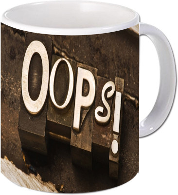 

Maison N Mode Opps Coffee Ceramic Mug(330 ml), Multicolor