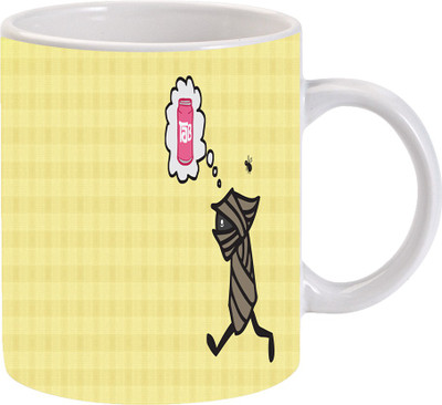 

Maison N Mode Tab Think Cofee Ceramic Mug(330 ml), Multicolor