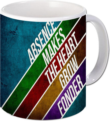 

Maison N Mode Absence Make The Heart Coffee Ceramic Mug(330 ml), Multicolor