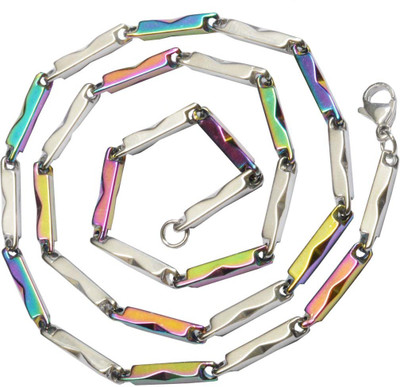 Men Style 2 mmWheat Pattern Italian Link Necklace 19 Inch Long SCh008016 Sterling Silver Plated Stainless Steel Chain available at flipkart for Rs.369