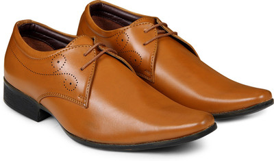 

XE Looks Comfortable Patent Leather Lace-up Formal Shoes Lace Up For Men(Tan