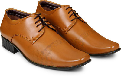 

XE Looks Comfortable Synthetic Leather Lace-up Formal Shoes Lace Up For Men(Tan
