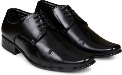 

XE Looks Comfortable Synthetic Leather Lace-up Formal Shoes Lace Up For Men(Black