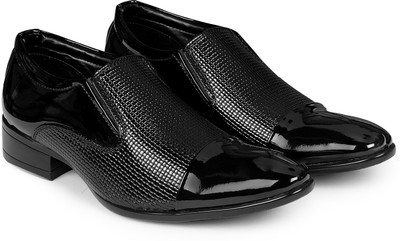 

XE Looks Comfortable Patent Leather Slip On Formal Shoes Slip On For Men(Black