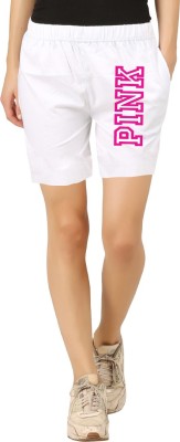 HOTFITS Printed Women White Basic Shorts