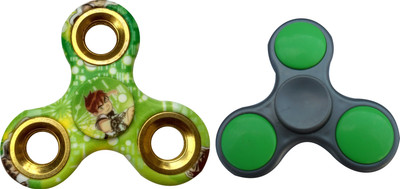 

S.Blaze FREE 3 Arm Green Rounded Grey Fidget Spinner with Green Ben 10 Fidget Spinner Toy for Kids & Adults(Multicolor)