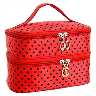 

Aeoss Fashion Double-deck Travel Toiletry Beauty Cosmetic Bag Makeup Case Organizer Zipper Holder Handbag (RED) Toiletry Beauty Cosmetic Bag Vanity Box(Red)