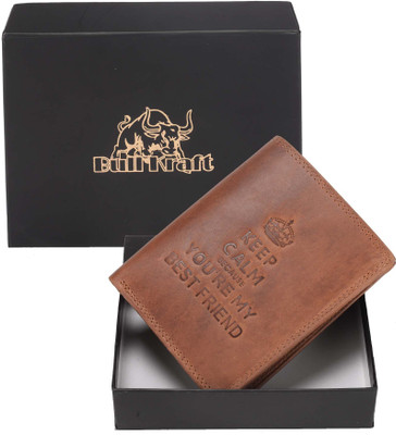 Bull Kraft Men Brown Genuine Leather Wallet(5 Card Slots)
