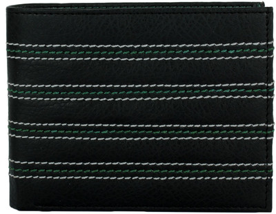 

K London Men Black Artificial Leather Wallet(4 Card Slots), Green;black