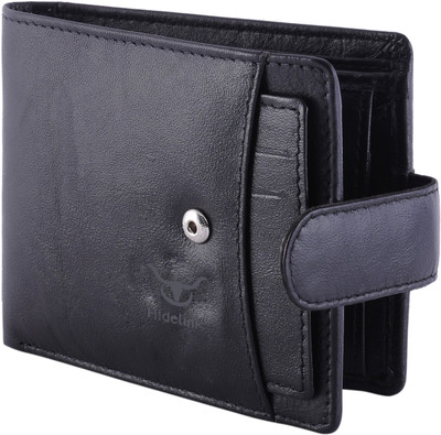 

Hidelink Men Black Genuine Leather Wallet(5 Card Slots)