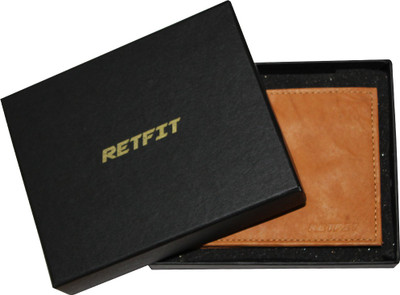 

Retfit Men Tan Genuine Leather Wallet(8 Card Slots)