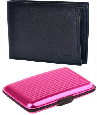 

SOI Men Black, Pink Artificial Leather Wallet(5 Card Slots)