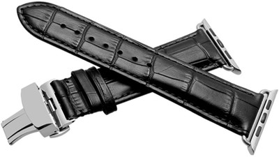 

Lention Leather Genuine Apple iWatch Strap 38 mm 38 mm Watch Strap Watch Strap(Black)
