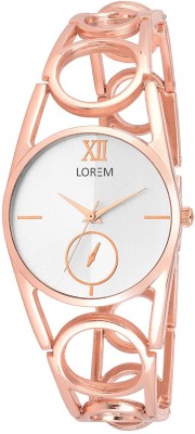 LOREM New LR213 Rose Gold Metal Chronograph Pattern Bracelet Girls Watch  - For Women   Watches  (LOREM)