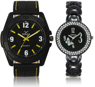 

Volga VL17LR201 New Exclusive Collection Leather-Metal Diamond Studed Strap-Belt Mens Watches Best Offer Combo Watch - For Boys