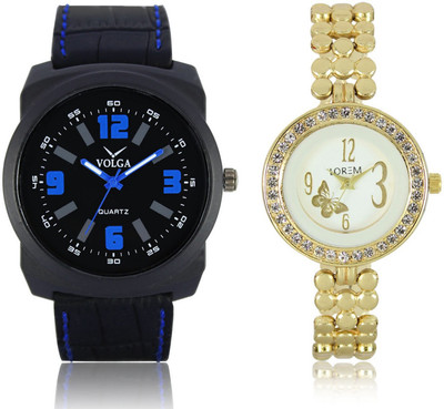 

Volga VL32LR203 New Exclusive Collection Leather-Metal Diamond Studed Strap-Belt Mens Watches Best Offer Combo Watch - For Boys