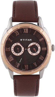 Titan Smartsteel Brown Dial Multifunction Hybrid Watch  - For Men   Watches  (Titan)