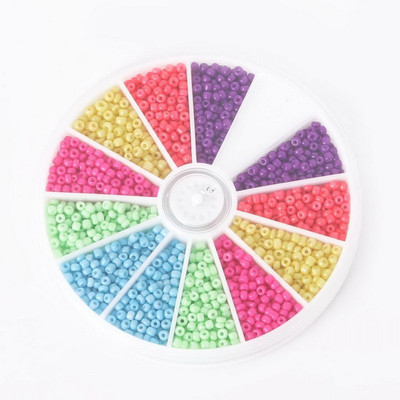 

iDream 1000pcs 2mm Mixed Fluorescent Colour Glass Seed Spacer Beads for Jewellery Making DIY