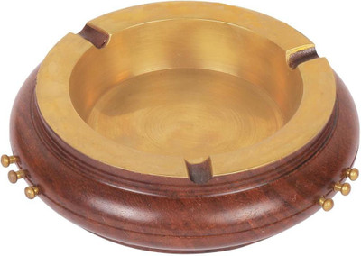 

Craft Art India Round Shape Decorative Wooden Table Top for Cigarette / Cigar etc. Brown Wooden Ashtray(Pack of 1)