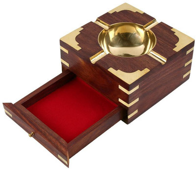 

Craft Art India Table Top Decorative Wooden Ash Tray for Cigarette / Cigar etc. Multicolor Wooden Ashtray(Pack of 1)