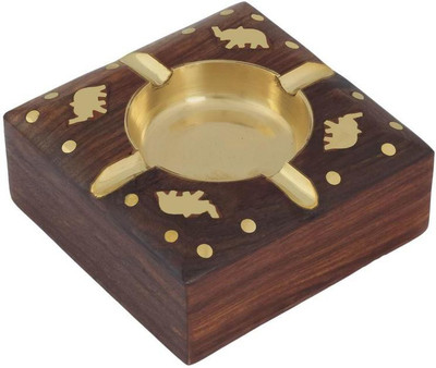 

Craft Art India Carved Brown Wood Ashtray(Pack of 1)