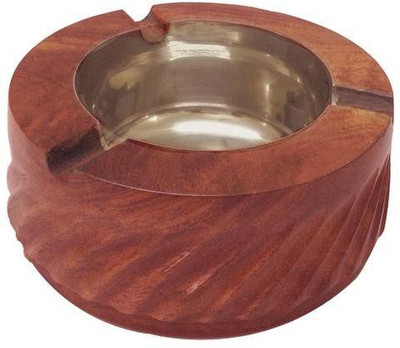 

Craft Art India Decorative Wooden Table Top for Cigarette / Cigar etc. Brown Wooden Ashtray(Pack of 1)