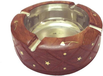 

Craft Art India Home Decor Decorative Wooden Table Top for Cigarette / Cigar etc. Brown Wooden Ashtray(Pack of 1)