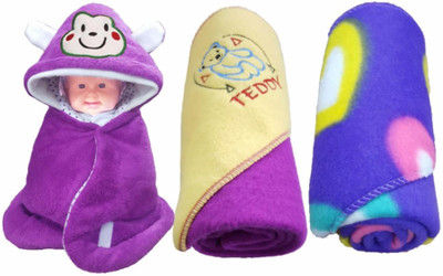 

BRANDONN Animal  Hooded Baby Blanket(Fur, Multicolor