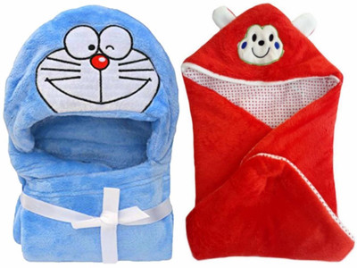 

BRANDONN Animal  Hooded Baby Blanket(Polyester, Multicolor