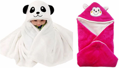 

BRANDONN Animal  Hooded Baby Blanket(Polyester, Multicolor