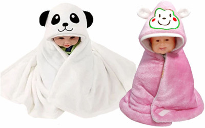 

BRANDONN Animal  Hooded Baby Blanket(Polyester, Multicolor