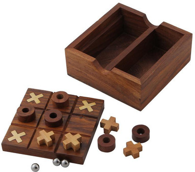 

Craft Art India Solitaire and Tic Tac Toe Wooden Board Game