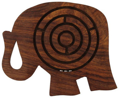 

Craft Art India Handcrafted Labyrinth Wooden Elephant Board Game