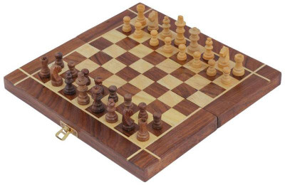 

Craft Art India Wooden Folding Non- Magnetic Chess with Storage Of Pieces Set 12 x 12 inches Board Game